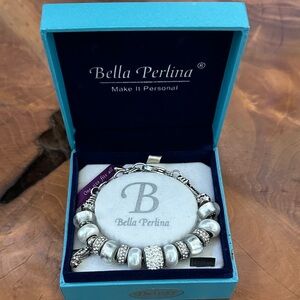 Bella Perlina Silver and Cream Bracelet
